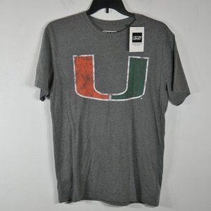 E5 Men's Miami Hurricanes T shirt L Collegiate Collection Gray NWT